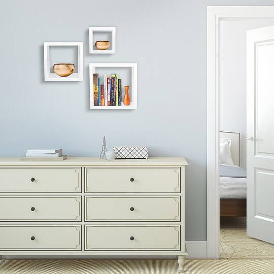 Sorbus Floating Square Shelf Set
